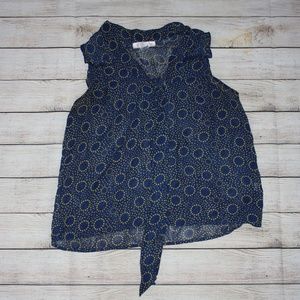 Band of Gypsies| Blue & Gold Printed Chiffon Shirt